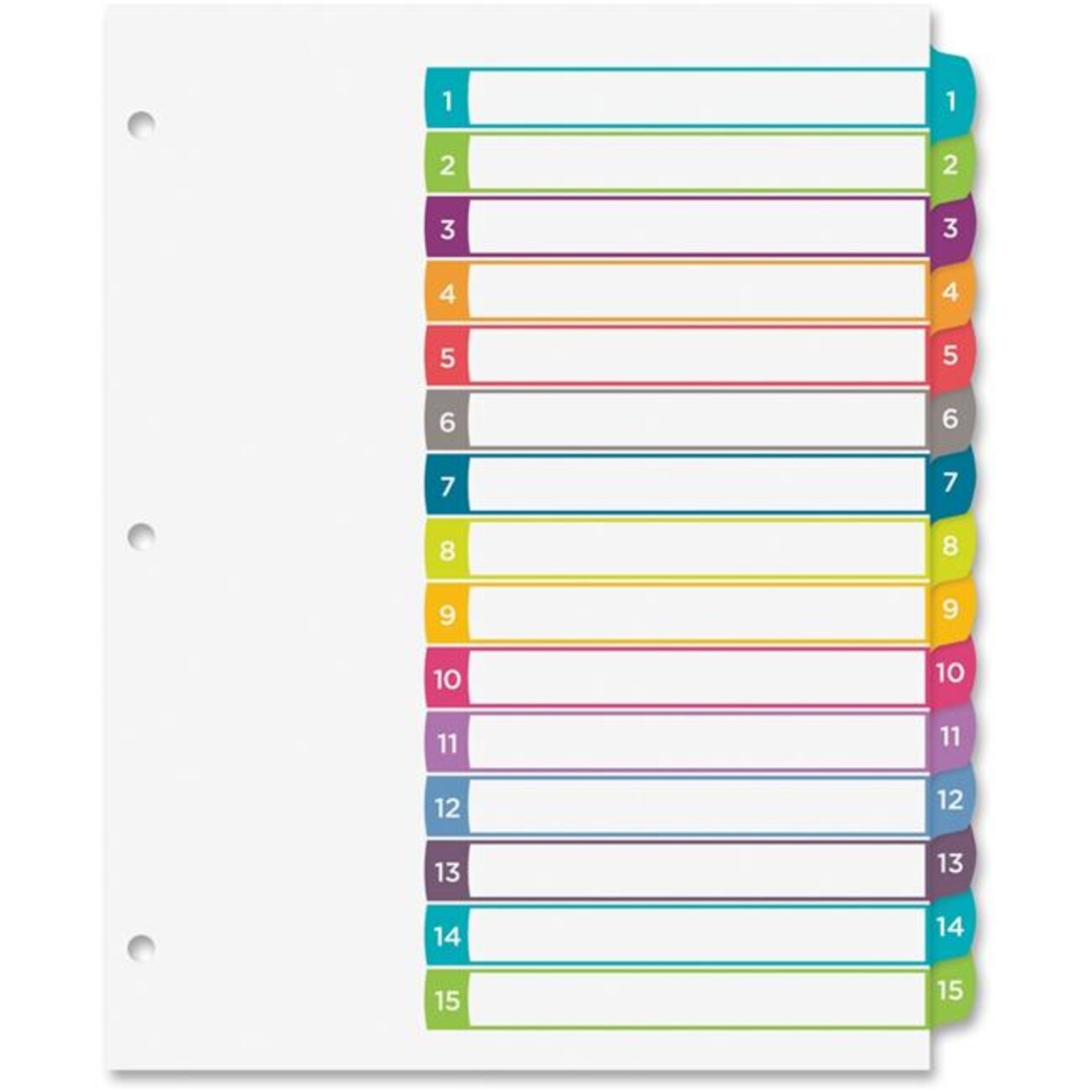 Avery Ready Index Table of Contents Dividers 1 to 15, Multicolor